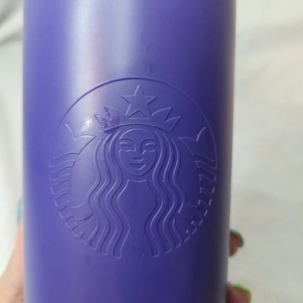 Starbucks Purple Matte Siren Embossed Reusable Travel Tumbler 16oz 2023 Cup‎